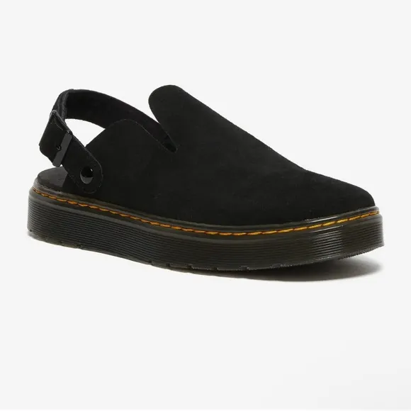 NEW IN BOX DR MARTENS Carlson Mules in Black Suede, Unisex Size 7W/6M