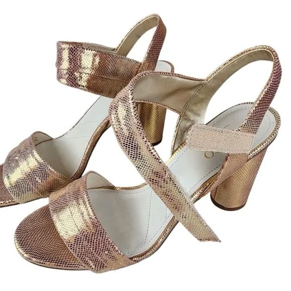 NEW IN BOX- Franco Sarto- Metallic Pink Osmina Slingback Heels, Size 9