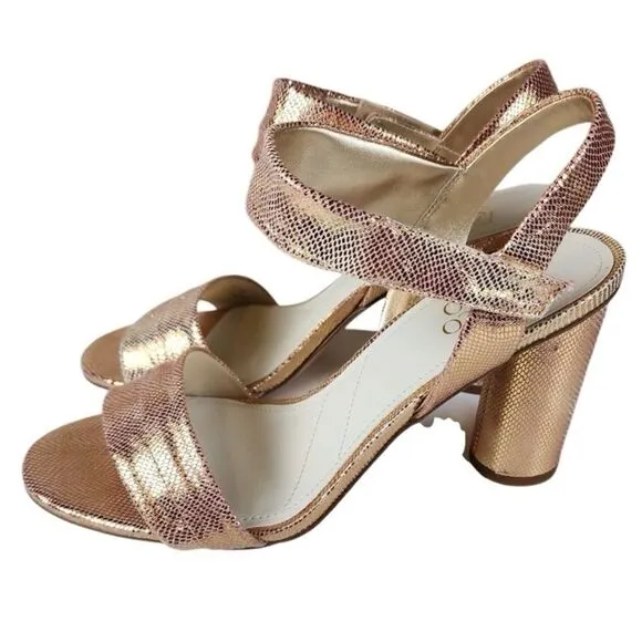 NEW IN BOX- Franco Sarto- Metallic Pink Osmina Slingback Heels, Size 9
