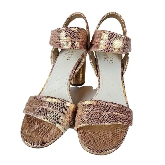 NEW IN BOX- Franco Sarto- Metallic Pink Osmina Slingback Heels, Size 9