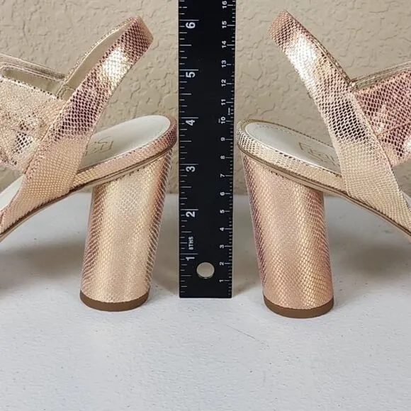 NEW IN BOX- Franco Sarto- Metallic Pink Osmina Slingback Heels, Size 9