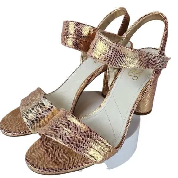 NEW IN BOX- Franco Sarto- Metallic Pink Osmina Slingback Heels, Size 9