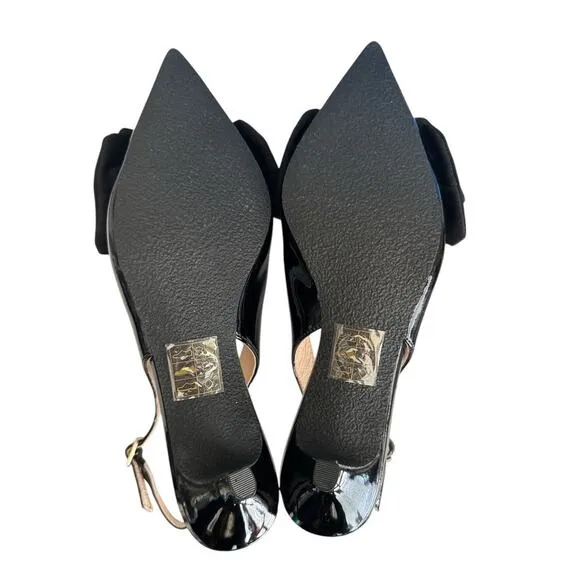 New in Box Jack Rogers Black Bow Patent Kitten Heels 8
