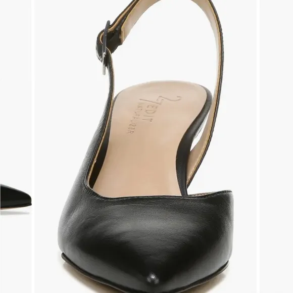New in box leather Naturalizer sling black pointed toe heels size 7