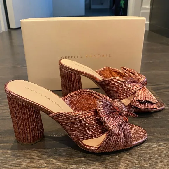 New In Box Loeffler Randall Penny Knot Mules