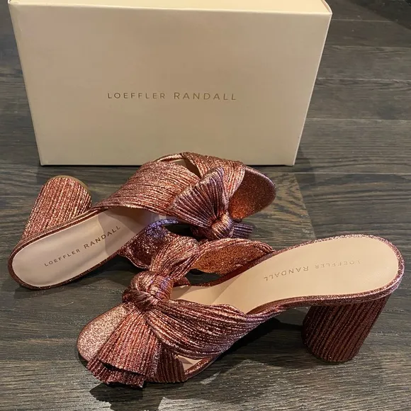 New In Box Loeffler Randall Penny Knot Mules