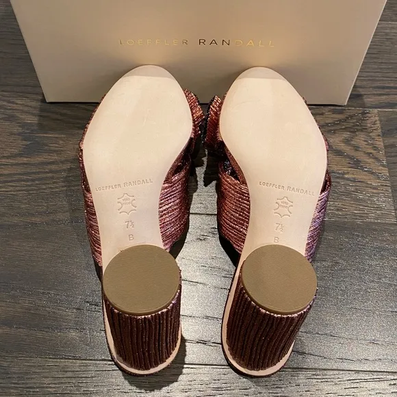 New In Box Loeffler Randall Penny Knot Mules