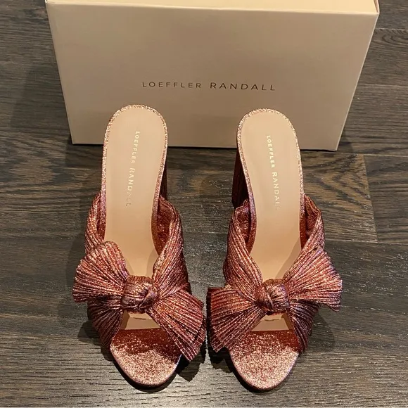 New In Box Loeffler Randall Penny Knot Mules