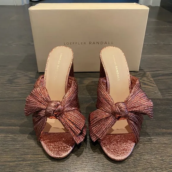 New In Box Loeffler Randall Penny Knot Mules