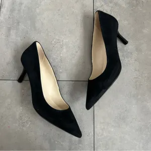 NEW in box Nine West black suede KUNA pump low heels 7.5