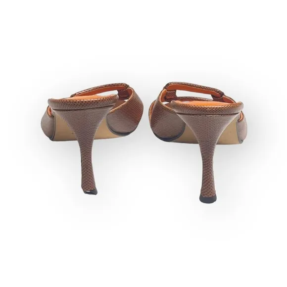 new Isaac Mizrahi ⌘ Lizard Kitten Heel Sandal ⌘ Orange ⌘ SJP Sex and the City ⌘