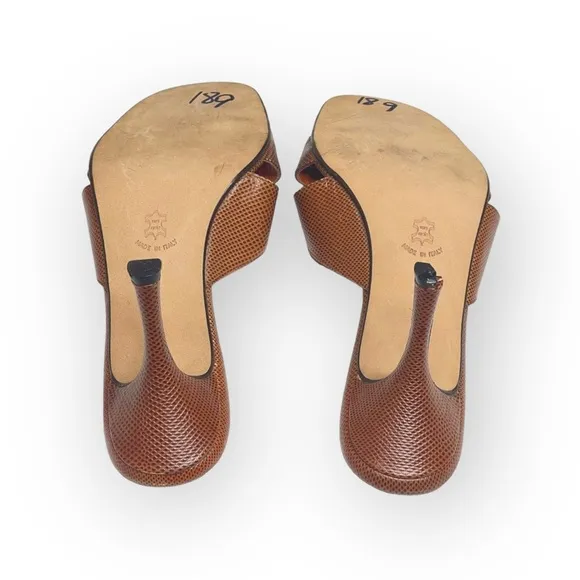 new Isaac Mizrahi ⌘ Lizard Kitten Heel Sandal ⌘ Orange ⌘ SJP Sex and the City ⌘
