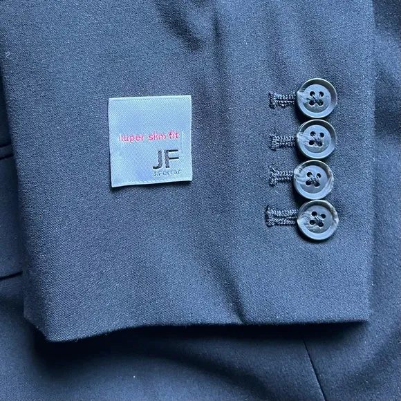 NEW JF J.Ferrar Sz 44L Long Super Slim Fit Suit Jacket Blazer Black Business