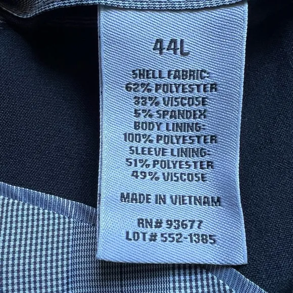NEW JF J.Ferrar Sz 44L Long Super Slim Fit Suit Jacket Blazer Black Business
