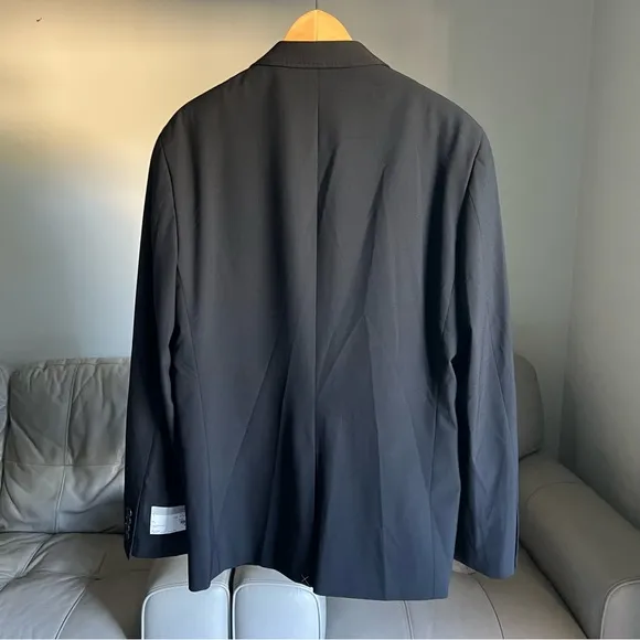 NEW JF J.Ferrar Sz 44L Long Super Slim Fit Suit Jacket Blazer Black Business