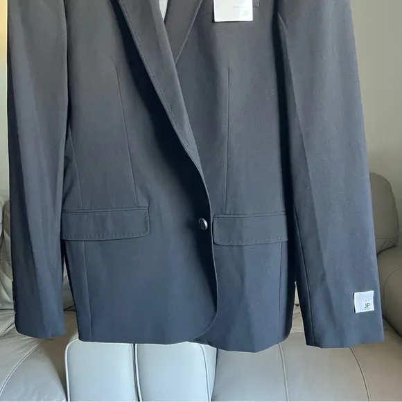 NEW JF J.Ferrar Sz 44L Long Super Slim Fit Suit Jacket Blazer Black Business