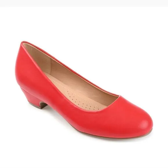 New JOURNEE COLLECTION Women's Red Comfort Office Casual Saar Low Heels size 9