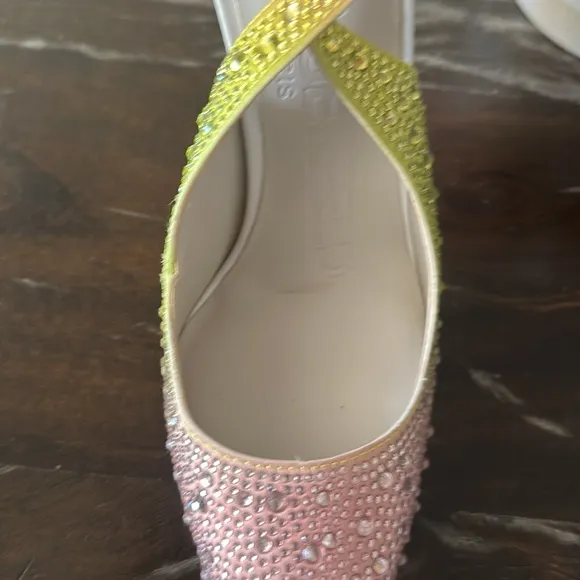 NEW Karl Lagerfeld Rhinestone Chalina Slingback Pumps Ombré heels women size 6