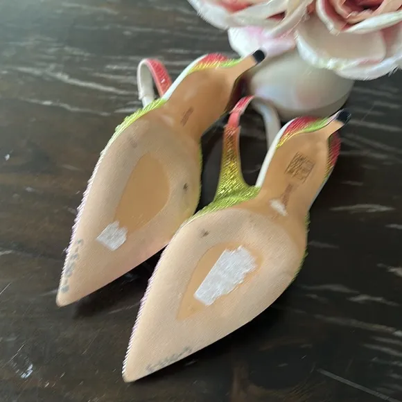 NEW Karl Lagerfeld Rhinestone Chalina Slingback Pumps Ombré heels women size 6