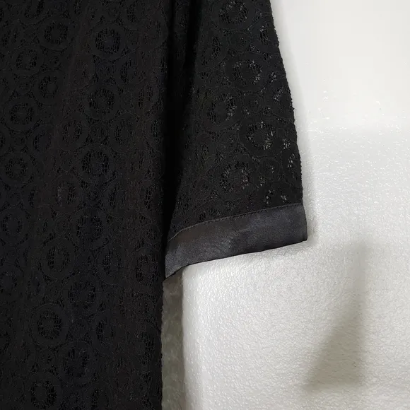 NEW Laundry by Shelli Segal Black Medallion Lace Dress Slip Classic Summer Chic