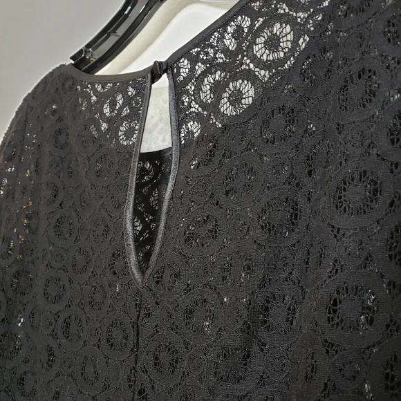 NEW Laundry by Shelli Segal Black Medallion Lace Dress Slip Classic Summer Chic