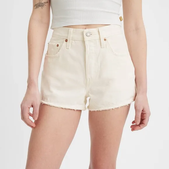 New Levi’s 501 Original Fit High Rise Cotton Denjm Shorts Size 28