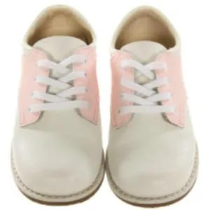 NEW Little Girls Posh Pickle Light Pink White Leather Saddle Oxfords Shoes sz 12