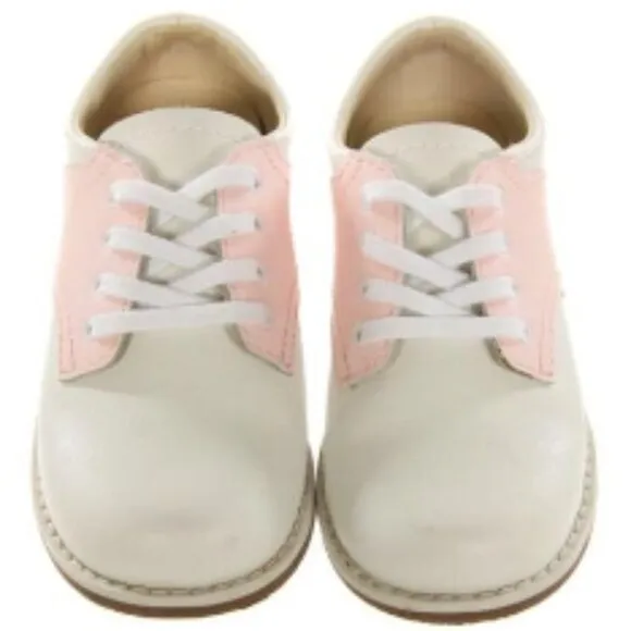 NEW Little Girls Posh Pickle Light Pink White Leather Saddle Oxfords Shoes sz 12