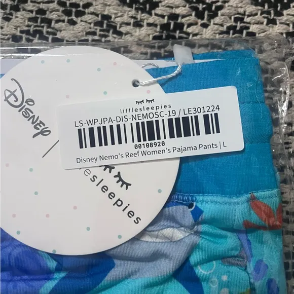 New Little Sleepies Disney Nemo's Reef Women's Pajama Pants Large