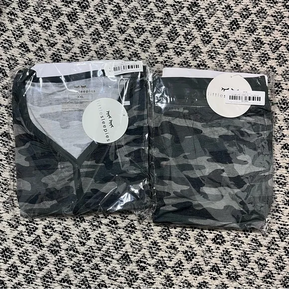 New Little Sleepies Vintage Camo Women's Pajama Top &amp; Joggers Set Size XXL