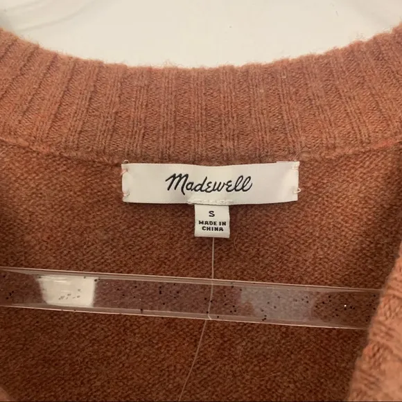 New Madewell Payton neutral color block wool blend pullover sweater Size Small