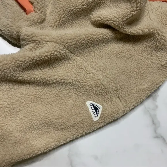 New Madewell Penfield oversized teddy fleece jacket tan/coral Size Large