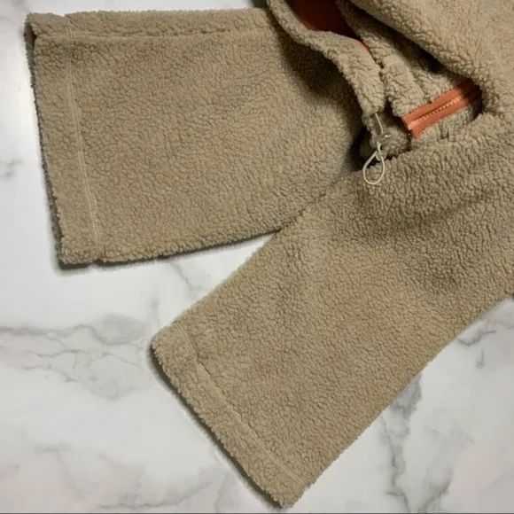 New Madewell Penfield oversized teddy fleece jacket tan/coral Size Large