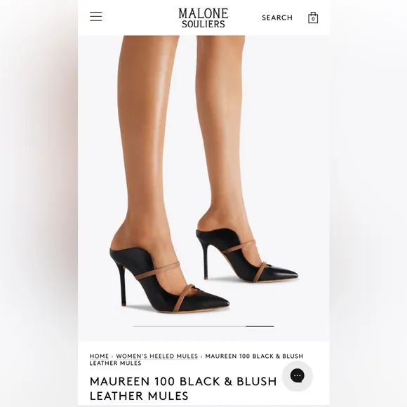 NEW - Malone Souliers Black and Tan Heels with Pointed Mules