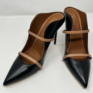 NEW - Malone Souliers Black and Tan Heels with Pointed Mules