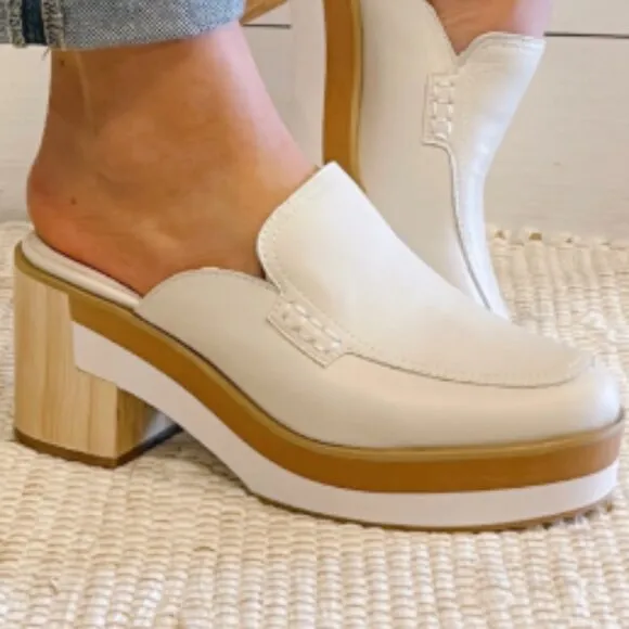 new MATISSE Bone Leather Kristy Block Heel Mules 253
