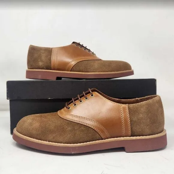 New men's 8 J Crew saddle shoes in leather and English suede oxfords Camel Tan