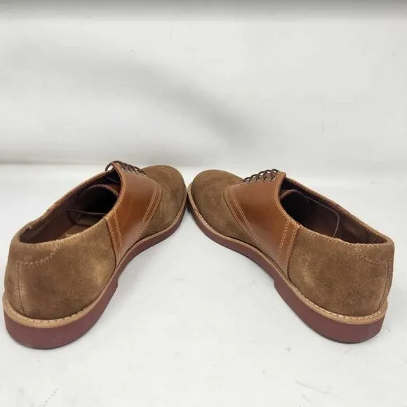 New men's 8 J Crew saddle shoes in leather and English suede oxfords Camel Tan
