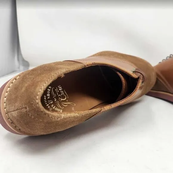 New men's 8 J Crew saddle shoes in leather and English suede oxfords Camel Tan