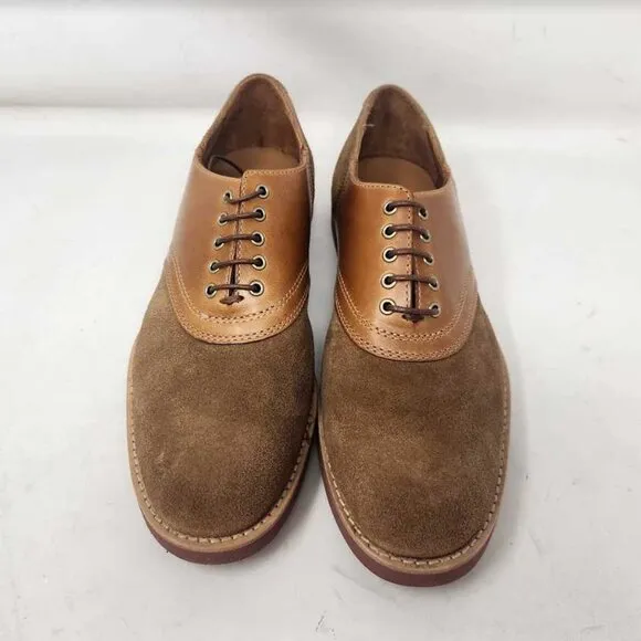 New men's 8 J Crew saddle shoes in leather and English suede oxfords Camel Tan