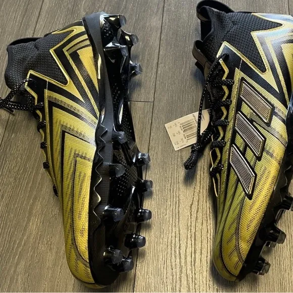 New Mens Adidas Freak-23 Inline Football Cleats Black Gold HP2446 Men’s Size