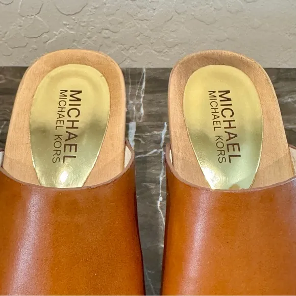 NEW Michael Kors Beatrice Slide Leather Open Toe Clogs