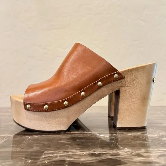 NEW Michael Kors Beatrice Slide Leather Open Toe Clogs