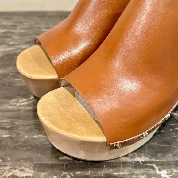 NEW Michael Kors Beatrice Slide Leather Open Toe Clogs