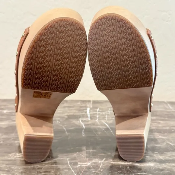 NEW Michael Kors Beatrice Slide Leather Open Toe Clogs