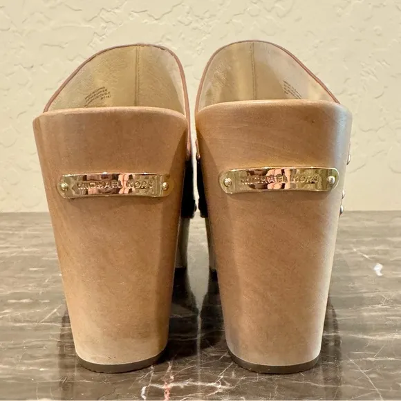 NEW Michael Kors Beatrice Slide Leather Open Toe Clogs