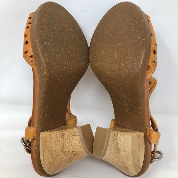 New Naya Alpine Bamboo Heel Slingback cutout Heels