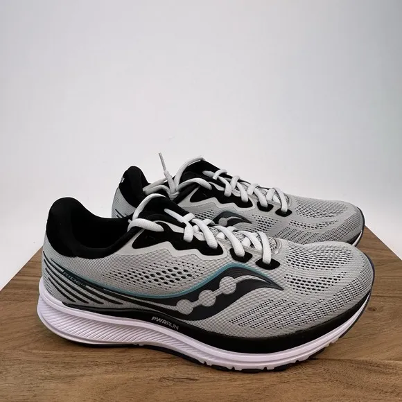 New NIB Mens Saucony Ride 14 Gray Athletic Road Running Shoes Sneaker Sz 8.5 M