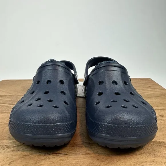 New NWT Big Kids Crocs Baya Lined Navy Blue Comfort Clogs Shoes Size 2 Y