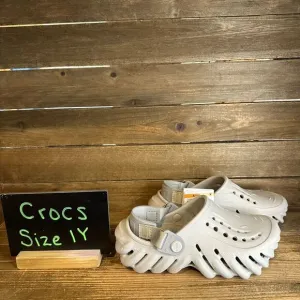New NWT Big Kids Crocs‎ Echo Gray Comfort Clogs Sandals Shoes Size 1 Y